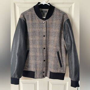 Rag & Bone leather sleeves Bomber Jacket  Women’s size medium